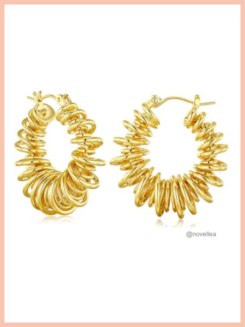 18K Gold Plated Chunky Curve Twisted Open Hoop Statement Stud Earrings with CZ